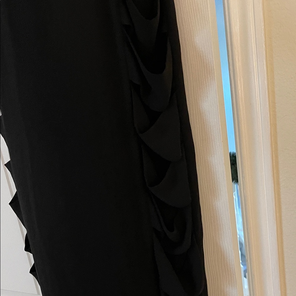 BCBGMaxAzria Black Ruffle-Side Mini Dress - Picture 4 of 7